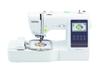 Brother SE700 embroidery and sewing machine with touchscreen and floral design in hoop