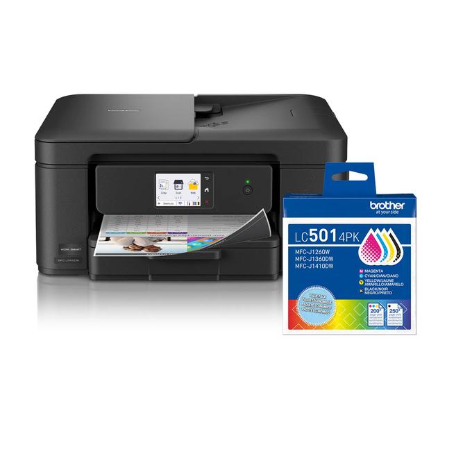 Brother MFC-J1410DW Wireless Color Inkjet All-in-One Printer Bundle, , large