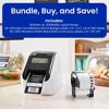 Brother QL-820NWBc wireless label printer on kitchen counter with food container and label roll