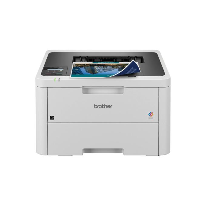  Brother HL-L3220CDW color laser printer with printed page in output tray