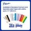 Brother P-touch TZe laminated label tapes in multiple colors fanned out