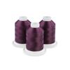 Brother embroidery thread spools in deep maroon with white caps