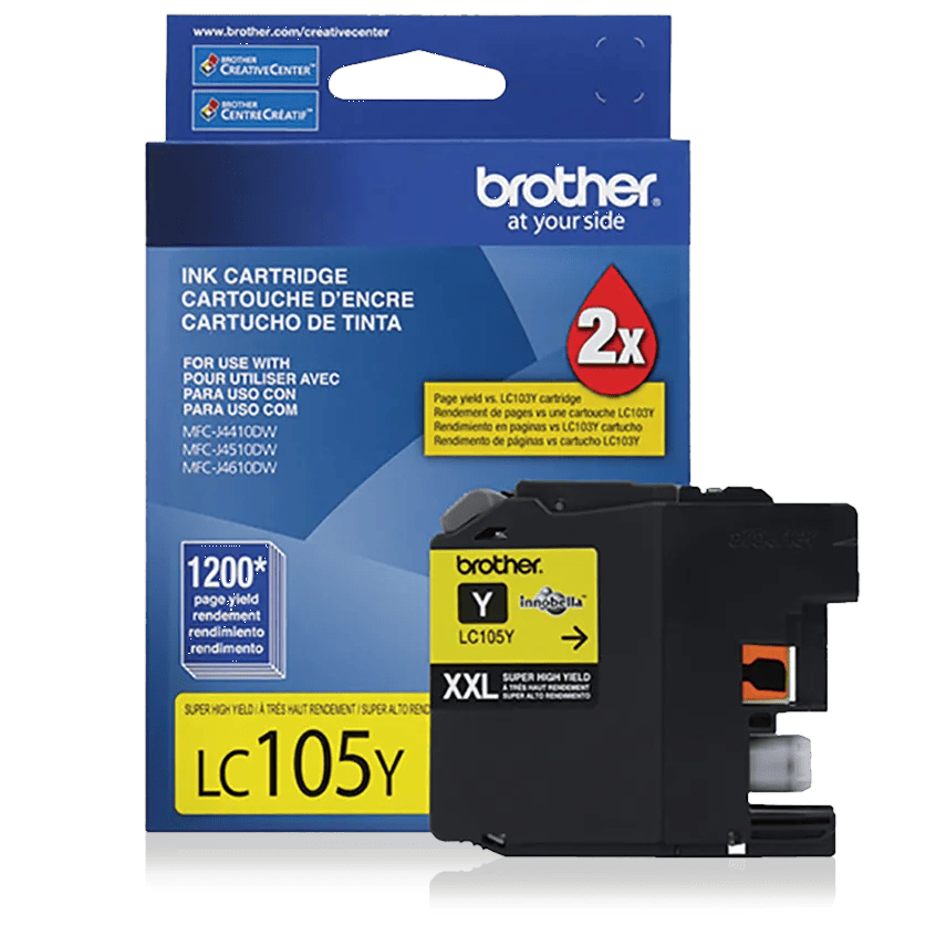 Brother Genuine LC105Y Super High-yield Yellow Ink Cartridge, , medium