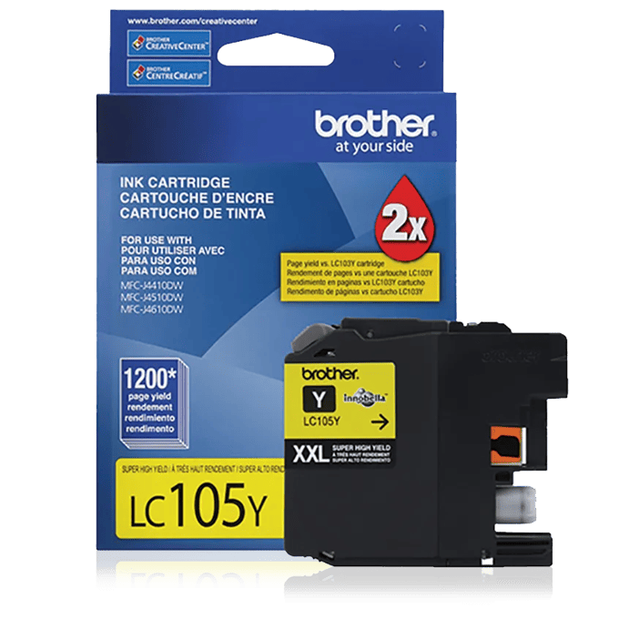 Brother Genuine LC105Y Super High-yield Yellow Ink Cartridge, , large