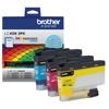 Brother LC406 3-pack INKvestment ink cartridges in cyan, magenta, and yellow with packaging