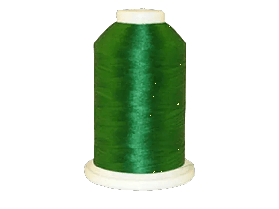 Brother emerald green embroidery thread spool on white background