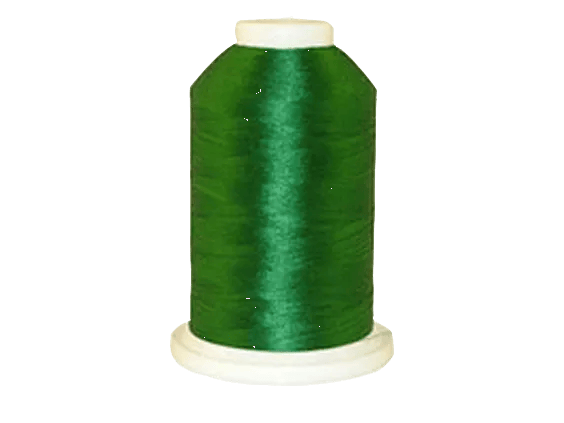 Brother emerald green embroidery thread spool on white background