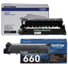 Brother DR-630 drum unit and TN-660 high-yield toner cartridge with packaging