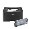 Brother HL-2460DWXL monochrome laser printer with two high-yield toner cartridges