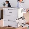 Brother HL-L6210DW monochrome laser printer with optional paper tray in office setting