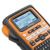 Brother P-Touch label maker with LCD screen and QWERTY keyboard in orange and black