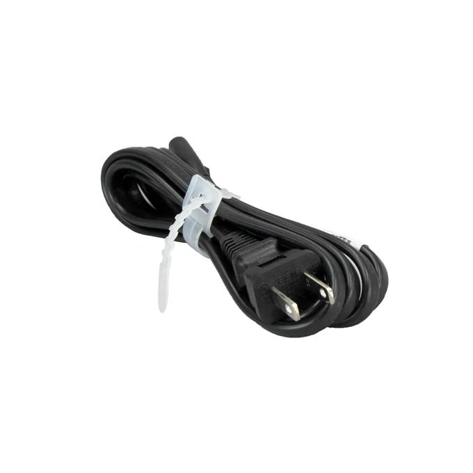 Brother printer power cord with three-prong plug, coiled and secured with cable tie