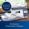 Brother embroidery machine with touchscreen and Disney design hoop in home workspace