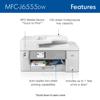 Brother MFC-J6555DW all-in-one inkjet printer with NFC, duplex printing, and 100-sheet tray