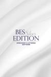 BES Silver Edition embroidery and lettering software logo on white fabric background