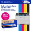 Brother HL-L3220CDW color laser printer with wireless connectivity and toner subscription box