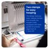 Brother embroidery machine with easy-release clamps for precise hooping alignment