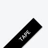 Brother TZe M365 laminated label tape in black with white text on gray background