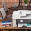 Brother all-in-one wireless inkjet printer with LC4022PK ink cartridges on home office desk
