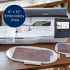 Brother embroidery machine with 6x10 inch work area and touchscreen display