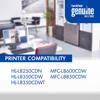 Brother genuine ink and toner compatibility chart for color laser printers in modern office
