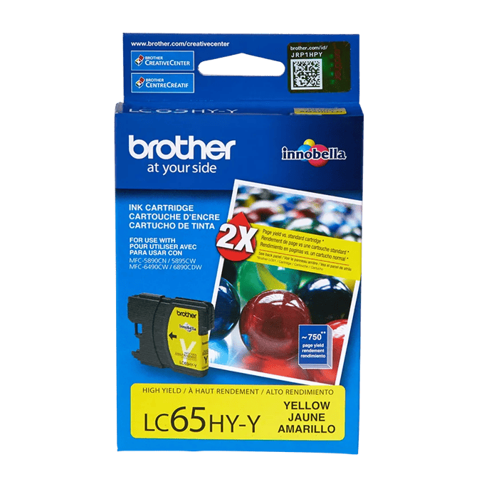 Brother LC65HY-Y high-yield yellow ink cartridge for MFC-5890CN and MFC-6490CW printers