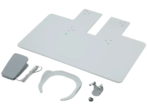 Brother sewing machine accessory kit with table, foot pedal, and knee lifter