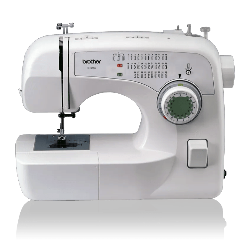 Brother XL-3510 sewing machine with stitch selector dial and built-in stitches
