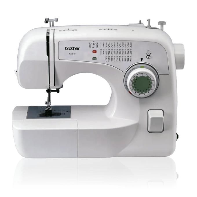 Brother XL-3510 sewing machine with stitch selector dial and built-in stitches