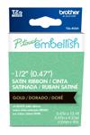 Brother TZe-R334 gold on black satin ribbon tape for P-touch embellish label maker