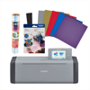 Brother ScanNCut SDX125EGY electronic cutting machine with touchscreen, transfer paper, and craft materials
