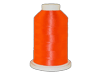 Bright orange embroidery thread spool on white background