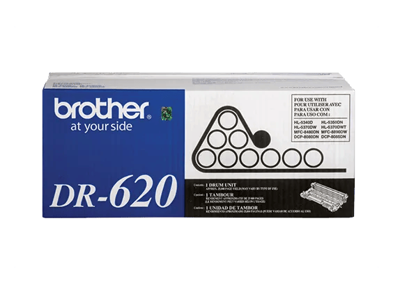 Brother DR-620 drum unit packaging with compatibility information