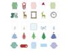 Holiday-themed craft patterns including Santa, reindeer, Christmas trees, and snowflakes