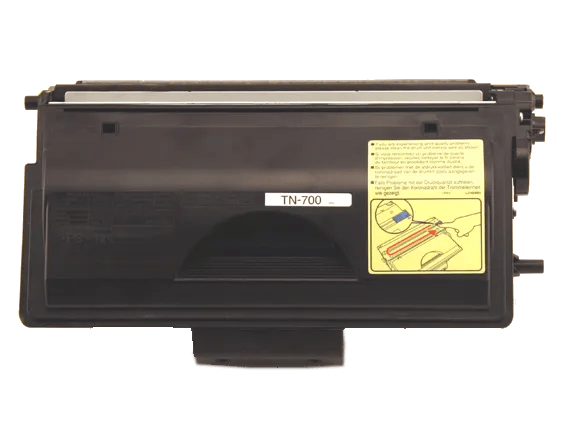 Cartucho de tóner Brother TN-700 de alto rendimiento con etiqueta amarilla de instrucciones