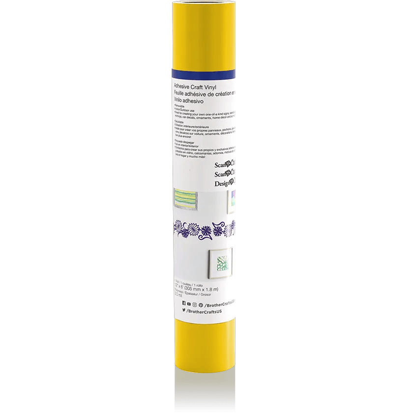 Brother yellow adhesive craft vinyl roll for cutting machines and DIY projects
