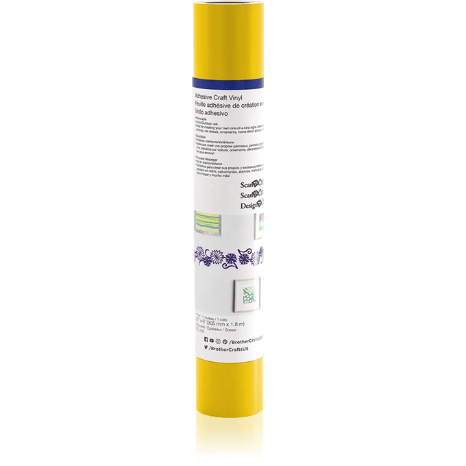Brother yellow adhesive craft vinyl roll for cutting machines and DIY projects