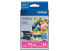 Brother LC75M magenta ink cartridge box with 600-page yield for high-volume printing