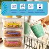 Brother label tape on food containers and tumbler showing durability features