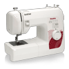 Brother Simplicity SB170 sewing machine with red polka dot design and stitch selector dial