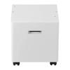 Brother printer cabinet with wheels and paper storage slot in white