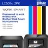 Brother LC501XL 2-pack high-yield ink cartridges for Work Smart inkjet printers