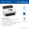 Brother ADS-3350W wireless desktop scanner with touchscreen and duplex scanning capability