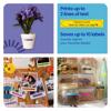 Brother label maker with custom labels on flower pot, bulletin board, and kitchen containers