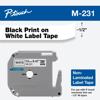 Brother P-touch M-231 non-laminated label tape cartridge with black text on white background