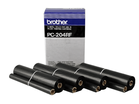 Brother PC-204RF thermal fax refill rolls with packaging box