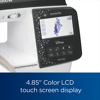 Brother NQ3700D sewing machine with 4.85-inch color LCD touchscreen displaying embroidery design