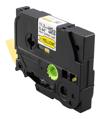 Brother HSe-631 yellow heat-shrink tube cartridge with black text, 11.2mm width