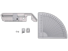 Sewing machine circular attachment with protractor guide and mounting hardware