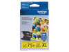 Cartucho de tinta amarillo Brother LC75Y con rendimiento de 600 páginas para impresoras